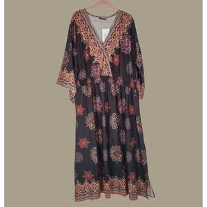 Bloomchic Wrap Front Dress with Kimono Sleeves  Size 26 NWT